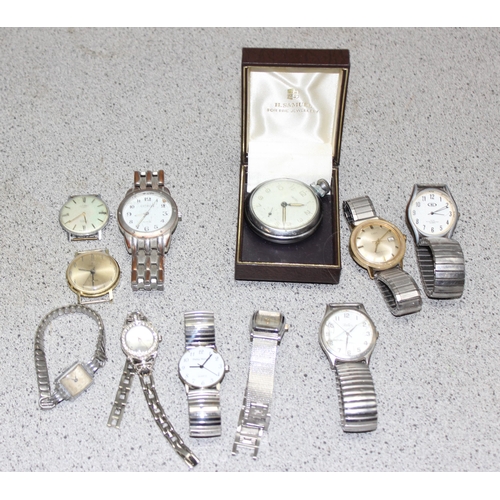 1305 - Qty of watches to incl Timex, Rotary and a Smiths pocket watch