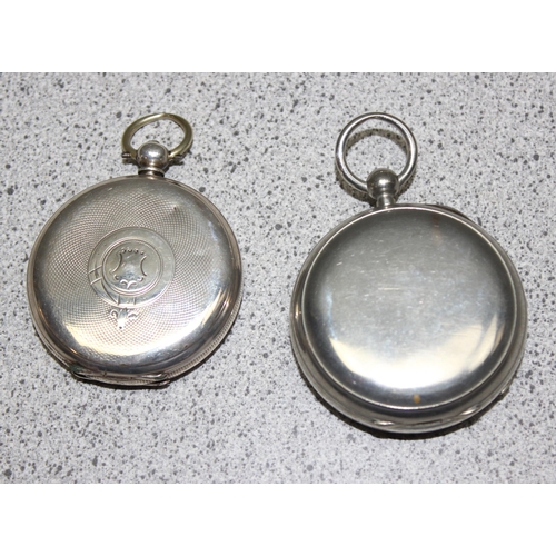 1315 - Waltham USA nickel plated Elgin 336 pocket watch and a Swiss continental silver 935 hallmarked pocke... 