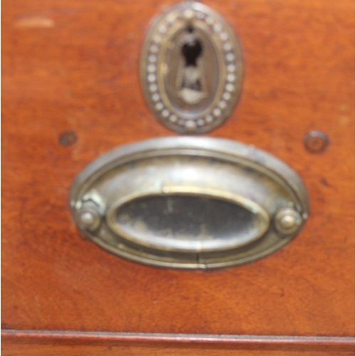 138 - Antique mahogany 2/3 chest of drawers with brass handles, approx 100cm wide x 38cm deep x 108cm tall