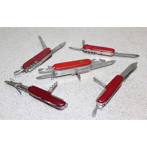 1406 - 5 Swiss type multi-bladed penknives