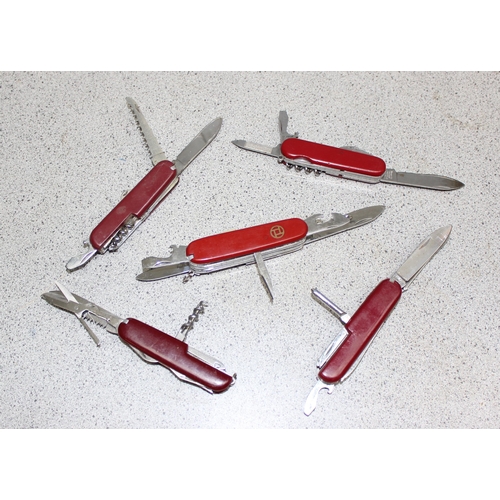 1406 - 5 Swiss type multi-bladed penknives