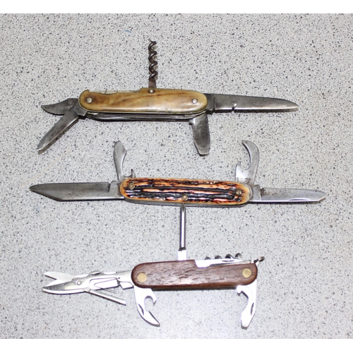 1407 - 3 multi-bladed pocket knives to incl Sheffield and Rostfrei