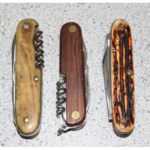 1407 - 3 multi-bladed pocket knives to incl Sheffield and Rostfrei