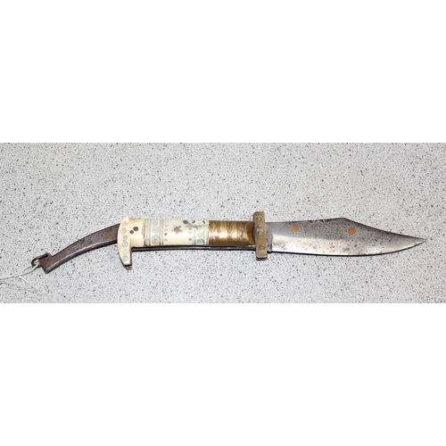 1427 - Lower Afghanistan folding knife, c.1900, with intricate Islamic design handle, blade approx 15cm