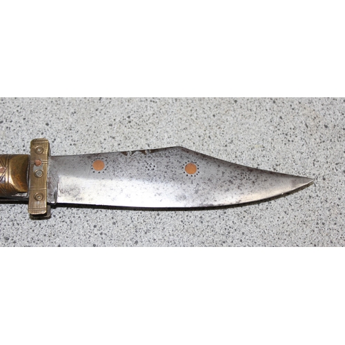 1427 - Lower Afghanistan folding knife, c.1900, with intricate Islamic design handle, blade approx 15cm