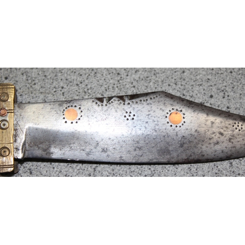 1427 - Lower Afghanistan folding knife, c.1900, with intricate Islamic design handle, blade approx 15cm