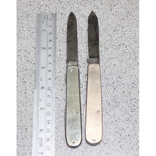 1439 - 2 slide apart Hobo knives to incl J.D. France of Sheffield and Singleton & Priestman of Sheffield