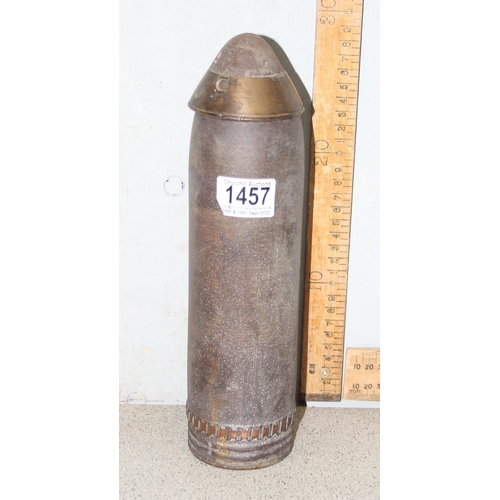 1457 - WW1 artillery Scovill shell, dated 1915