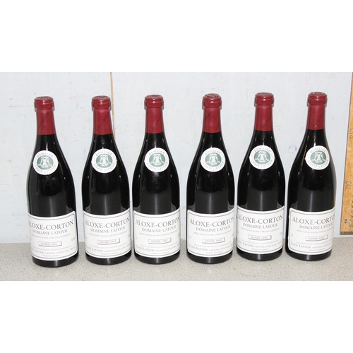 1604 - 6 bottles of Domaine Louis Latour Aloxe-Corton 1992 vintage wine