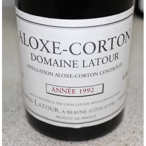 1604 - 6 bottles of Domaine Louis Latour Aloxe-Corton 1992 vintage wine