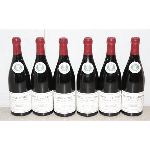 1605 - 6 bottles of Domaine Louis Latour Aloxe-Corton 1992 vintage wine