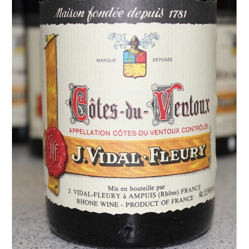 1607 - 12 bottles of 1999 Cotes-du-ventoux J. Vidal Fleury wine