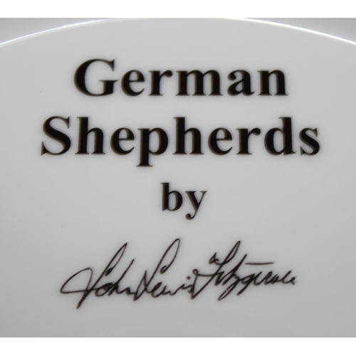 1613 - Limited edition display plate and stand of German Sheppard's by Danbury Mint