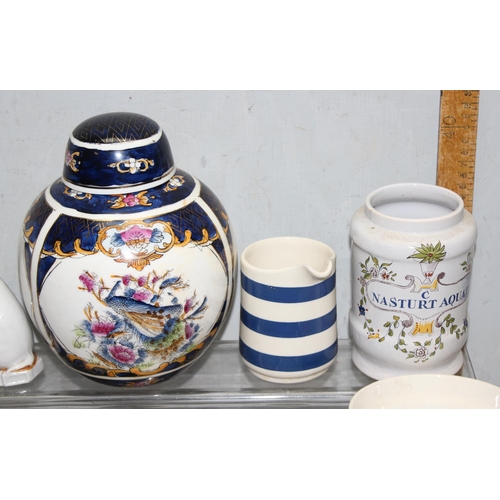 1702 - Qty of antique and later ceramics to include oriental coffee set & Cornishware