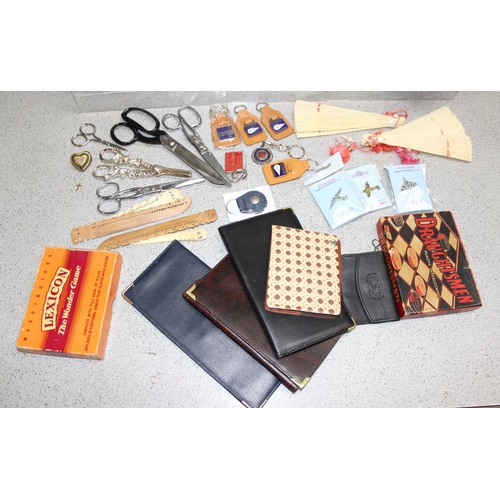 1711 - Box of Miscellaneous items to include travel games, hip flasks and wallets