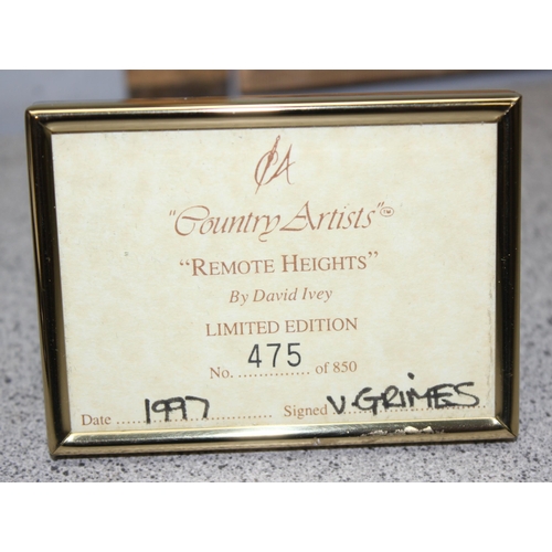 1722 - Country Artists model number 00939 entitled 'Remote heights' with certificate signed V. Grimes limit... 