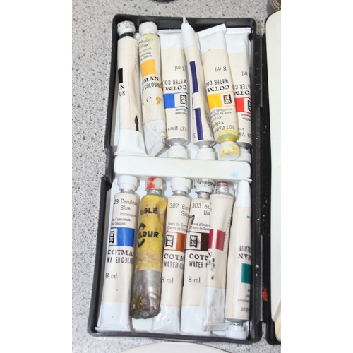 1787 - Large quantity of artist materials to include Winsor & Newton oil & watercolour paint, new brushes &... 