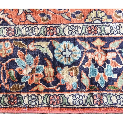 203 - A highly decorative silk Persian Kashan style rug with label verso, one of a pair matching lot 204, ... 