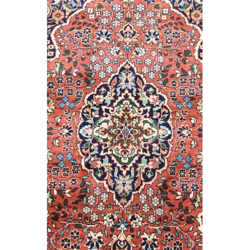 204 - A highly decorative silk Persian Kashan style rug with label verso, one of a pair matching lot 203, ... 