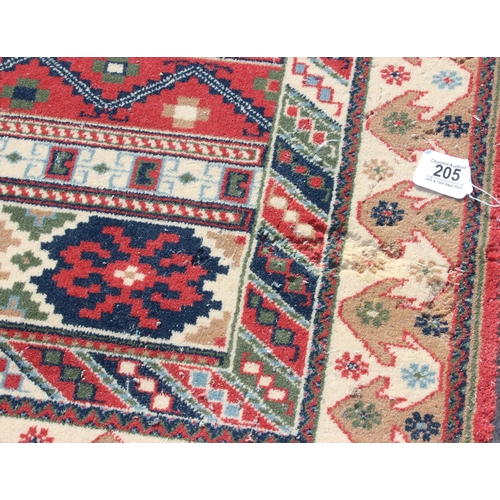 205 - A Kilim style rug by Louis de Portere, approx 199cm x 141cm