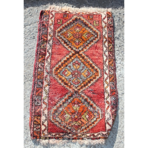 208 - 3 vintage rugs, the runner approx 295cm x 107cm