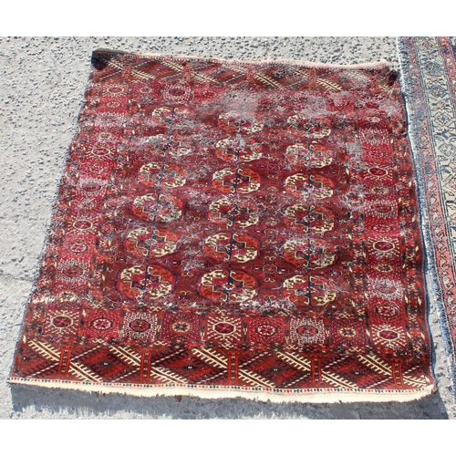 208 - 3 vintage rugs, the runner approx 295cm x 107cm