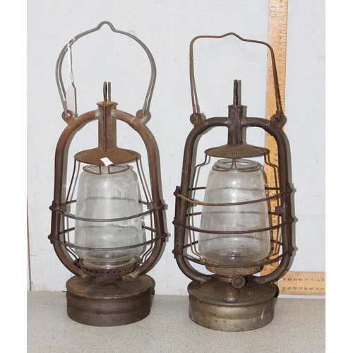 237 - 2 x vintage Hurricane lamps