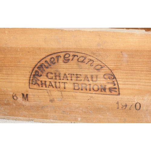 277 - A vintage Chateau Haut Brion wine box and a large qty of assorted wooden wine box ends