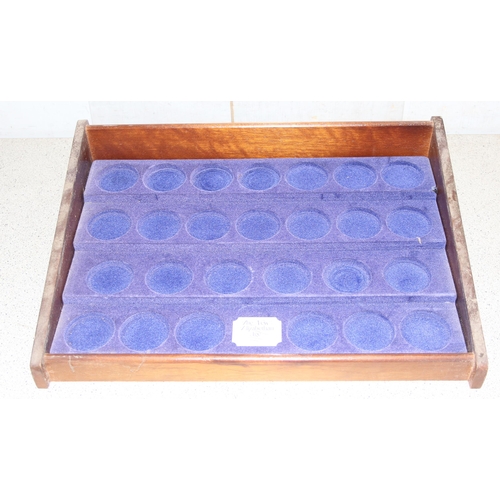 293 - The New Elizabethan Age table-top coin display case with Perspex lid, approx 46cm W x 34cm D