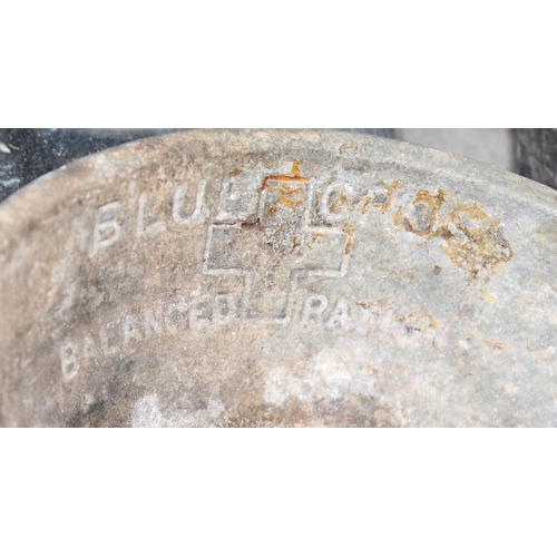 300 - Vintage galvanised bucket, watering can, spade, shovel, 3 dibbers, wooden mallet and 2 scoops