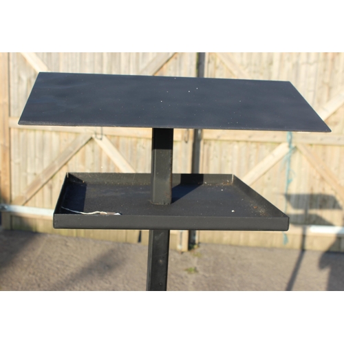 303 - Wrought iron bird table approx 50cm x 50cm x 162cm