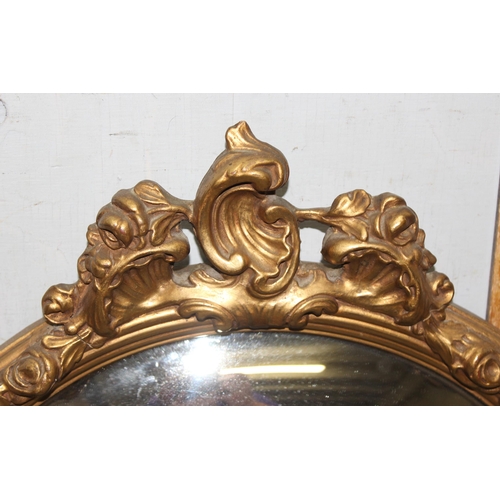 440 - A vintage gilt framed convex mirror, approx 50cm x 40cm