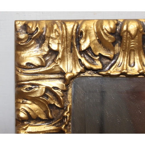 481 - Rectangular gilt framed wall mirror with bevelled glass approx 68cm x 54cm