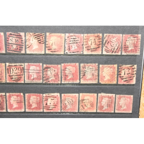 502 - Stamps - GB QV 1d Plates/Stars on cards, Used, Mixed Condition