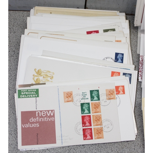 506 - Stamps - Box GB FDC, Machin Defs, mainly Windsor cancels