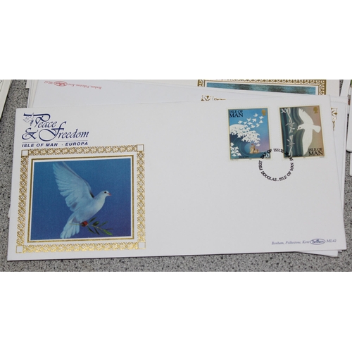 507 - Stamps - Isle of Man FDC, Benham Luxury silks (30)