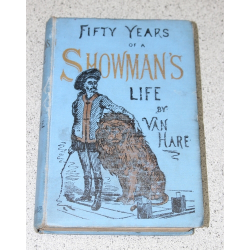 556 - Interesting collection of books on magic, showmen and the circus, to include Fifty Years of a showma... 