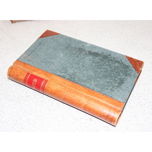 558 - Collection of books including a half leather bound ledger from the 1920's