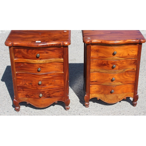 62 - A pair of wooden 4 drawer bedside cabinets, each approx 54cm wide x 41cm deep x 68cm tall