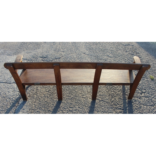 73 - An unusual vintage oak settle or bench, approx 185cm wide x 47cm deep x 71cm tall