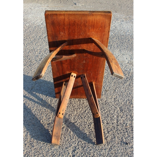 75 - A vintage hand made oak low table, approx 91cm wide x 46cm deep x 60cm tall