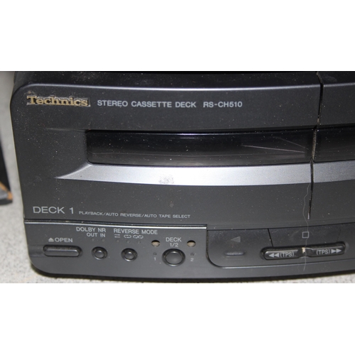 762 - Qty of Technics audio equipment to include sound processor ST-CH510, Compact disc player SL-CH510, S... 