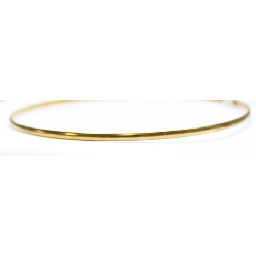 1138 - 9ct gold bangle, marked 9ct and XRF confirmed, approx 3.12g gross