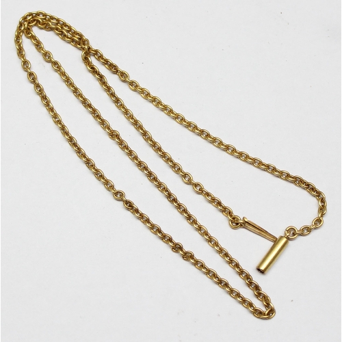 1140 - An antique 18ct gold chain necklace, indistinctly marked to clasp but XRF confirmed as 18ct gold, ap... 