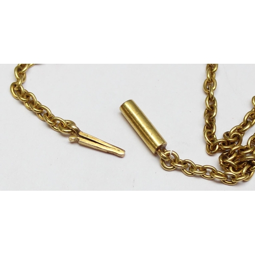 1140 - An antique 18ct gold chain necklace, indistinctly marked to clasp but XRF confirmed as 18ct gold, ap... 