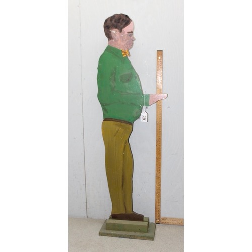 286 - Vintage painted wooden dumbwaiter of a portly gentleman, approx 119cm tall