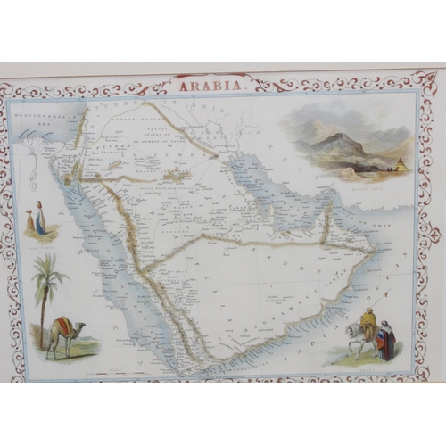 461 - Qty of framed reproduction maps to incl examples for Middle East and India