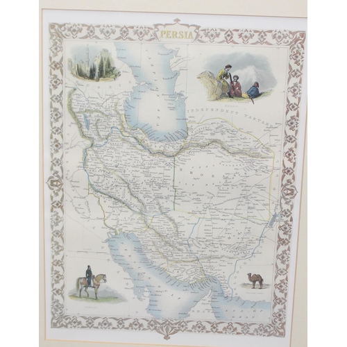 461 - Qty of framed reproduction maps to incl examples for Middle East and India