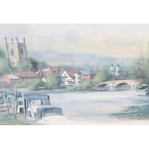 462 - Ken Messer print of Oxfordshire, approx 55cm x 50cm