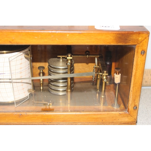 658 - Antique barograph in glazed case by Wilson, Warden & Co of London